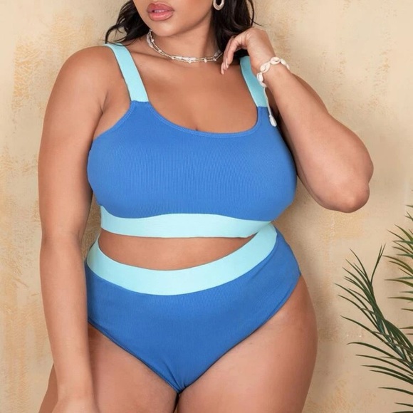 Rib Contrast Bikini Swimsuit - Picture 6 of 9